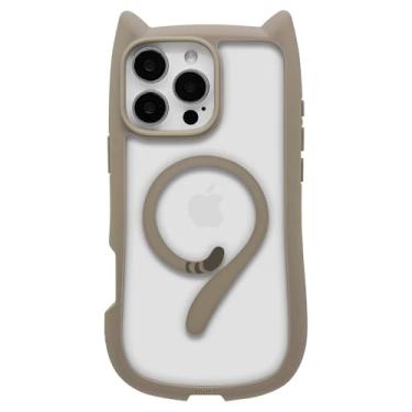Imagem de LMA Capa de telefone transparente e fofa adequada para iPhone 16 Pro Max capas magnéticas com orelhas de gato Kawaii compatível com MagSafe capa protetora à prova de choque para mulheres e meninas