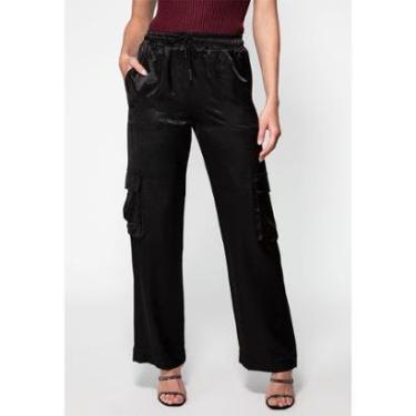 Imagem de Calça Cargo Cetim Guess Preto-Feminino