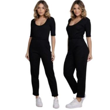 Imagem de KIT 2 Macacão Longo Canelado Gringa Vekyo Roupa Blogueira Moda Feminin