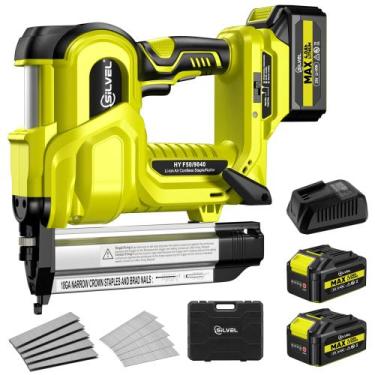 Imagem de Grampeador 2 em 1 sem fio Brad Nailer SILVEL 21V com bateria de 2x4Ah