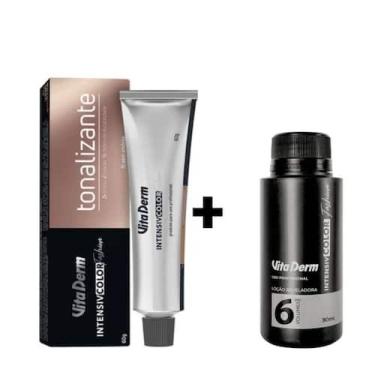 Imagem de Tonalizante 6.0 Louro Escuro + água oxigenada 6 volumes 90ml Vita Derm