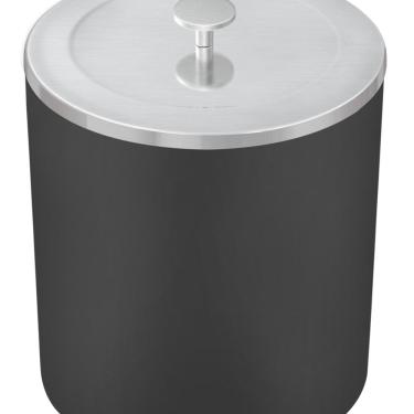 Imagem de Lixeira Tramontina Util com Tampa em Aço Inox com Acabamento Scotch Brite e Corpo em Polipropileno Preto 5 L