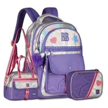 Imagem de Mochila Escolar Feminina com Lancheira e Estojo Rebecca Bonbon-Feminino