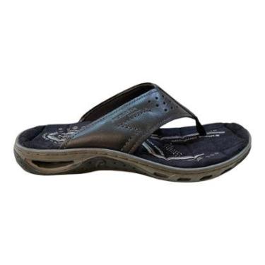 Imagem de Chinelo Masculino Pegada Conforto Em Couro Tiras Dedo 131663-06 Preto-Masculino