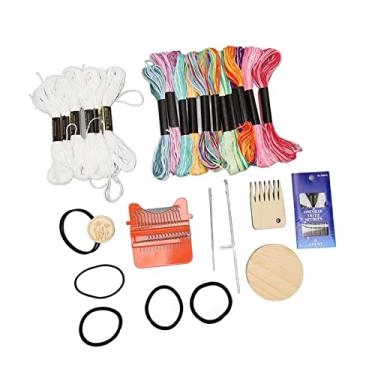 Imagem de Zerodis Mini Máquina de tricô, Teares e Tábuas de tricô Kit de Cerzido Com 14 Ganchos Fios de 18 Cores Adequados para Artesanato DIY Reparação Tecelagem Calças Meias Almofadas Tapetes Mini
