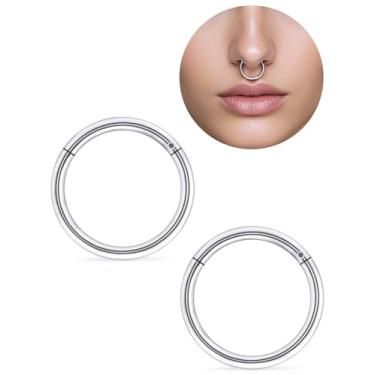 Imagem de 18G 16G 14G Masculino Feminino 316L Aço Cirúrgico Articulado Piercing de Nariz para Narina Septo Cartilagem Helix Brincos Orelha Daith Tragus Torre Concha Lábio Orelha Brincos Joias 6-16 mm Prateado