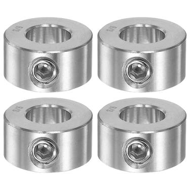 Imagem de Generic 4 peças de colar de eixo de 3/20.3 cm furo de aço inoxidável 304 colares de eixo de parafuso de fixação, 3/10.2 cm OD, 3/20.3 cm de largura, para eixo de carrinho de mão de roda, conjuntos de
