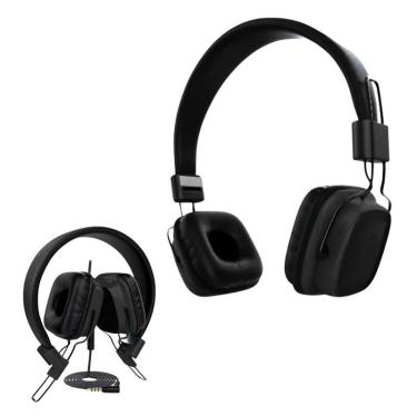 Imagem de Fone de Ouvido Infantil Preto Dobrável Com Fio Headset