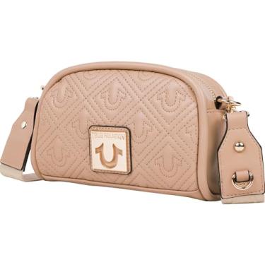 Imagem de True Religion Bolsa tiracolo acolchoada, bolsa pequena estruturada para mulheres, alça ajustável, Bronzeado, Small, True Religion Bolsa tiracolo acolchoada, bolsa pequena estruturada para mulheres