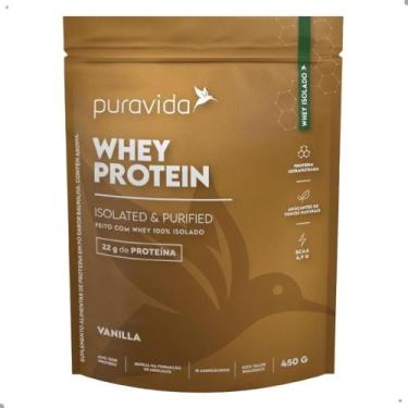 Imagem de Whey Protein 100% Isolate e Purified 450g Pura Vida, Natural Vanilla