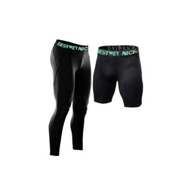 Imagem de KIT Térmico Compressão UV Calça e Short Treino Academia exercício func