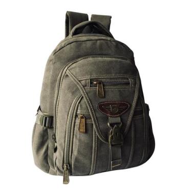 Imagem de Mochila Escolar Lona Tecido Grosso Jeans Masculina Feminina Moda Casua