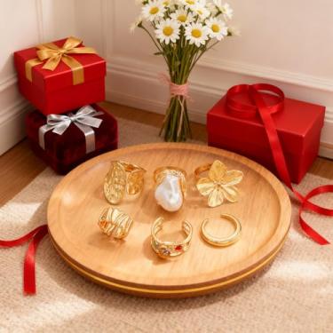 Imagem de 6 peças elegante anel de flor de lava unissex para homens e mulheres joias finas vida diária namoro decoração para festa de formatura