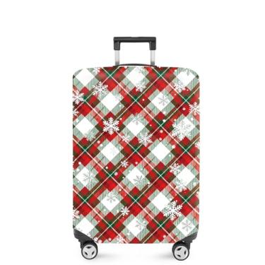 Imagem de FOREVER QUEEN Capa protetora elástica para bagagem de Natal serve para acessórios de viagem de 50 a 86 cm, Grade retrô, M(fits 24-26Inch suitcase), Mármore