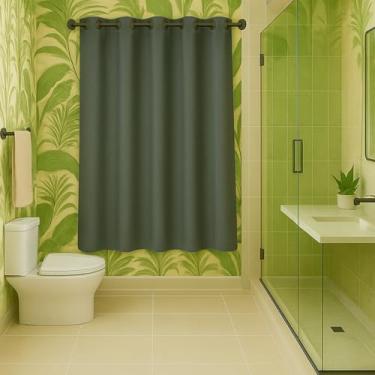 Imagem de Cortina para Janela De Banheiro Impermeável Antimofo Blackout - 1,40m X 80 GRAFITE