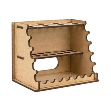 Imagem de FashionCha Suporte de Madeira para Pincéis, Suporte Multifuncional, Organizador de Pincéis para Miniaturas E Modelismo.