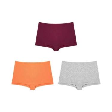 Imagem de Boxer Feminino Sem Costura - Kit 3 Peças em Algodão - Conforto e Macie