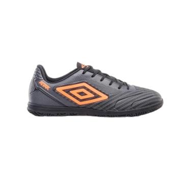 Imagem de Chuteira Futsal Umbro Attak III Masculina Indoor Antiderrapante Confortável U01FB00434 (Preto/Grafite/Laranja, BR, Adulto, Numérico, 38)