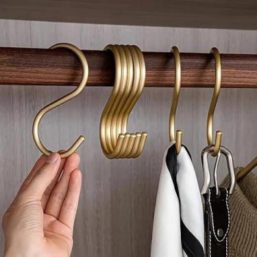 Imagem de Conjunto de 5 ganchos multiuso em forma de S, cabides resistentes para armário cozinha banheiro organização