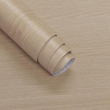 Imagem de Boobest Papel de parede autoadesivo removível com grão de madeira bege removível de 39,9 cm x 899,9 cm para armários, prateleiras, portas de mesa, bancadas, bancadas de madeira, adequado para