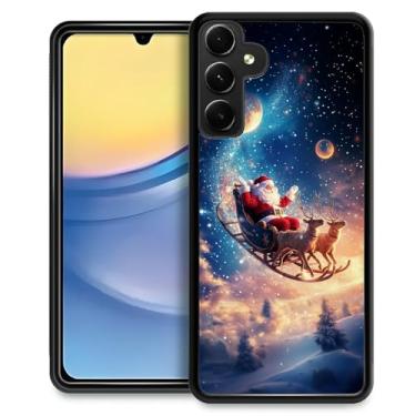 Imagem de DAIZAG Capa compatível com Samsung Galaxy A15, trenó de Natal, antiqueda, à prova de arranhões, capa protetora com padrão personalizado