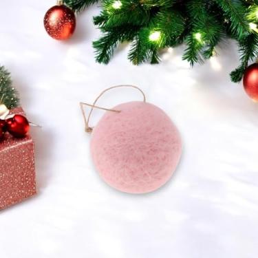 Imagem de Generic 1 peça de enfeites de bolas de Natal bola de feltro redonda feltro rosa 5 cm