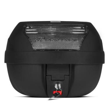 Imagem de Bau Moto Bauleto Bagageiro Suporte Traseiro Pequeno 28 Litros Motoboy 