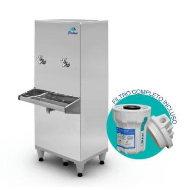 Imagem de Bebedouro Industrial de Coluna Frisbel 50 Litros 1 Torneira Gelada e 1