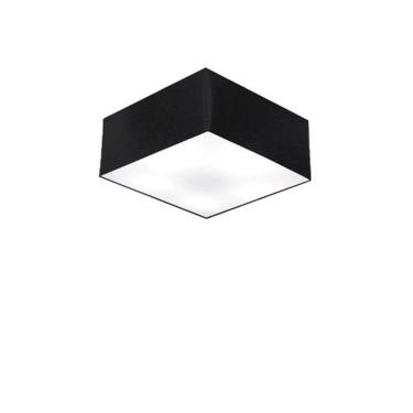 Imagem de Plafon Quadrado Md-3000 Cúpula Em Tecido 12/25x25cm Preto - Bivolt