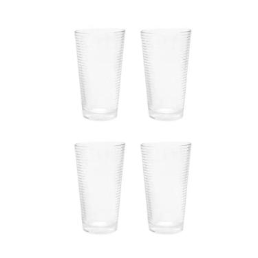 Imagem de Jogo De 4 Copos Em Vidro Listrado Pasabahce 500 Ml