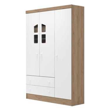 Imagem de Guarda Roupa Infantil 3 Portas E 2 Gavetas Sonhar Branco