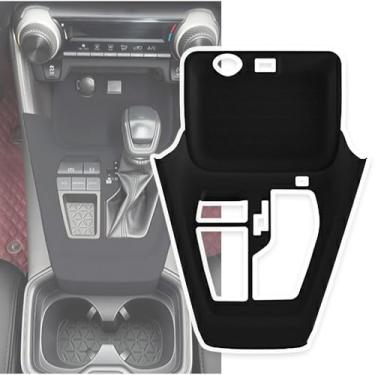 Imagem de RigidWire Guarnições de suporte de copo compatíveis com Toyota RAV4 2019-2025 painel protetor de câmbio de marchas tampa do botão de câmbio interior do console central protetor antiarranhões