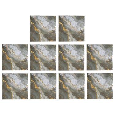 Imagem de Placa Adesiva Marmore 3D Kit 10 uni Obra Reforma Casa Quarto Sala Banheiro Cozinha Autocolante Moderno