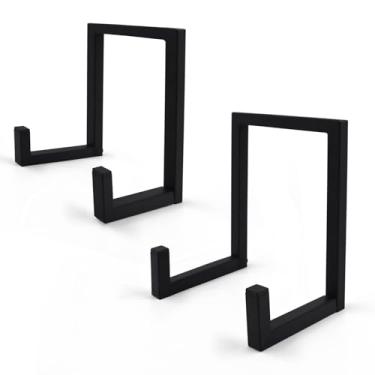 Imagem de sdroceRyaM Suporte de disco de vinil, suporte de disco preto, suporte de disco de vinil para mesa Metel para armazenamento de livros de revistas de álbum - 2 peças