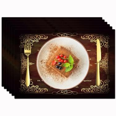 Imagem de Jogo americano Ten Commandments, conjunto de 6 tapetes religiosos cristãos, 10 mandamentos, impressão dupla face, tapetes de mesa para festa, cozinha, sala de jantar, restaurantes, decoração, imitação