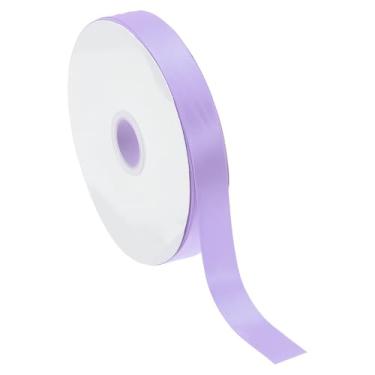 Imagem de PATIKIL Fita de cetim sólida de 1,5 cm x 60 metros, rolo de fita de tecido de poliéster face única para embrulho de presente, casamento, aniversário, buquê, laços de cabelo, decoração DIY, roxo claro