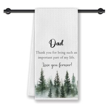 Imagem de CosxHabitat Toalhas de prato de cozinha, presentes de pai de filha filho crianças para aniversário, Natal, pai te amo para sempre, toalhas de chá decorativas de mão para cozinha, banheiro, 40,6 x 61