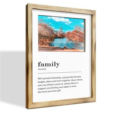 Imagem de WKYAER Foto famosa de família, porta-retratos 20 x 25 com citação, lembrança de família para presente, molduras rústicas para decoração de escritório em casa, decoração de sala de estar, prateleiras e