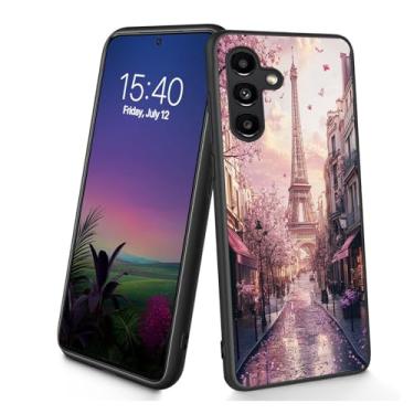 Imagem de Bxgolkgd Projetada para Galaxy S25 FE, capa protetora antiderrapante de silicone TPU macio e fino à prova de choque para Samsung Galaxy S25 FE 2025 6,7 polegadas - Torre Eiffel Sakura de Paris