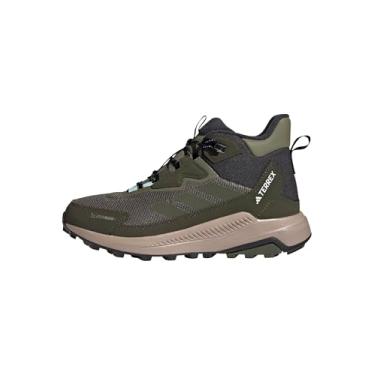 Imagem de adidas Tênis de caminhada feminino Terrex Anylander Climawarm+, Olive Strata/Night Cargo/Semi Flash Aqua, 38