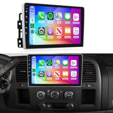 Imagem de Rádio estéreo 4Core 4G + 64G Android 15 para Chevrolet Chevy Silverado 2007-2013 GMC Sierra Yukon, carplay sem fio, Android Auto, 5G WiFi + GPS, rádio com tela sensível ao toque de 10 polegadas