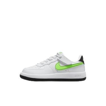 Imagem de Nike Tênis infantil Force 1 Low EasyOn (FN0237-106, Branco/Bla), Branco/Preto/Verde Strike, 15