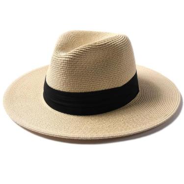 Imagem de Chapéu de sol FURTALK Panama Hat de aba larga Fedora Straw UPF 80+