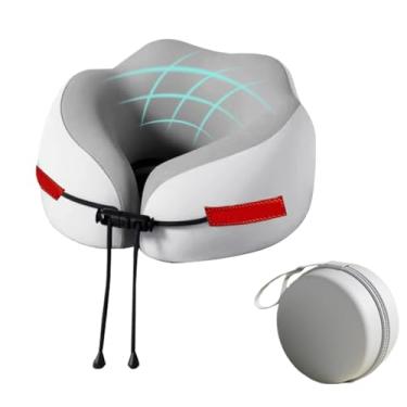 Imagem de Travesseiro de pescoço de avião, travesseiro de pescoço de avião, encosto de cabeça confortável - almofada de suporte ergonômico com caixa de armazenamento para dormir cochilo, crianças, adultos, trem