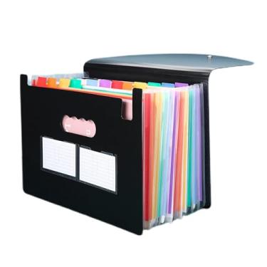 Imagem de WUHUQN Suporte de arquivo A4 expansível com abas coloridas pasta de documentos portátil organizador de arquivos de plástico para sala de aula, escritório em casa e viagens