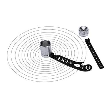 Imagem de YWangQiang Pacote com 2 ferramentas de desenho com base de rolamento especialmente projetada, multifuncional, asas fixáveis retas, transferidor de arco de alta precisão, régua metálica
