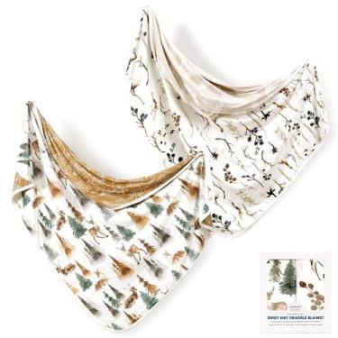 Imagem de Cobertor de bebê GRSSDER 86x112 cm Soft Jersey, pacote com 2