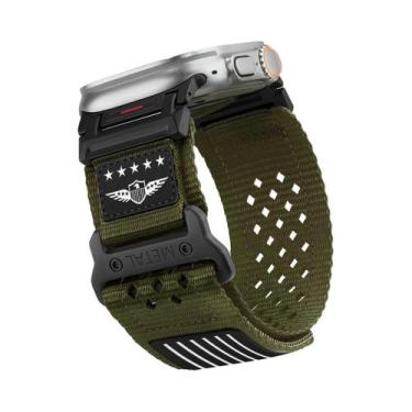 Imagem de Pulseira De Nylon Resistente Para Apple Watch Ultra 49mm 46mm 44mm 42m