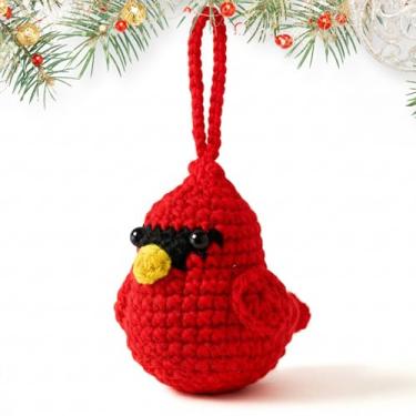 Imagem de LUCAGIFT Ornamento de crochê de Natal cardeal - presentes cardeais - enfeites de lembrança de luto memorial simpatia para a perda do ente querido, mãe, filho, pai - enfeite de Natal memorial 2025 e