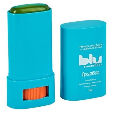 Imagem de Protetor Solar Facial Vegano Blu Biocronos 40FPS Bastão Incolor 15g Ideal para Surf Esportes Aquáticos e Proteção no Dia a Dia